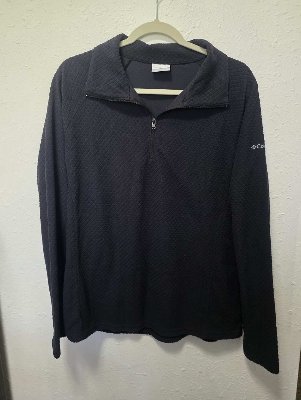Women's Columbia Black Half-Zip Textured Fleece